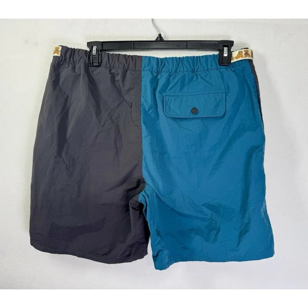 Teddy Fresh Blue and Gray Flat Front Men Shorts - Picture 3 of 9